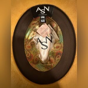 ASN Los Angeles Artisan Made Mustard Faux Suede Wide Brim Hat